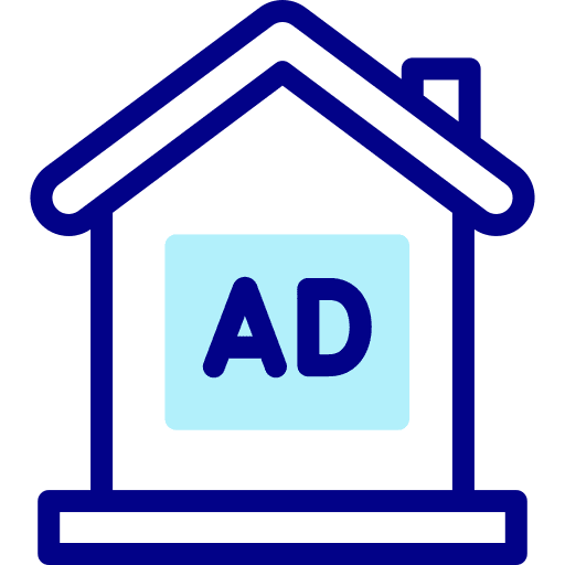 House buildings poster marketing icon House buildings poster marketing icon
