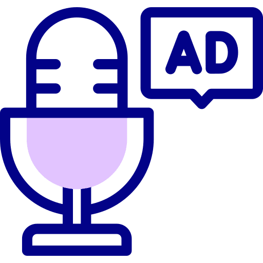 Advertising advertising announcement podcast icon Advertising advertising announcement podcast icon
