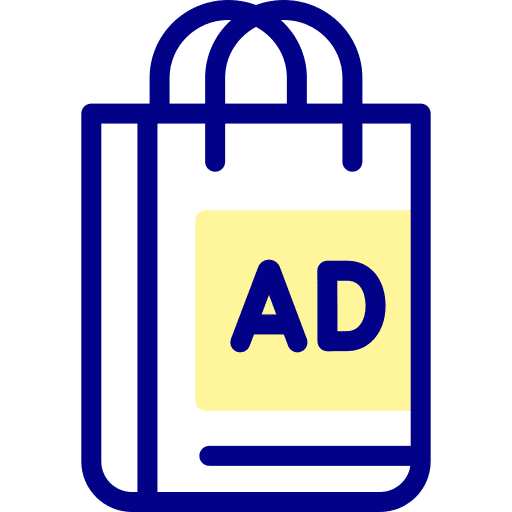 Shopping bag online marketing ads shopping bag icon Shopping bag online marketing ads shopping bag icon