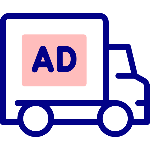 Truck transport vehicle ads icon Truck transport vehicle ads icon