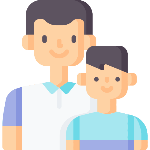 Father and son black hair people person icon