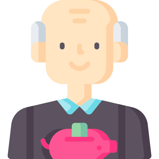 Retirement savings user old man icon Retirement savings user old man icon