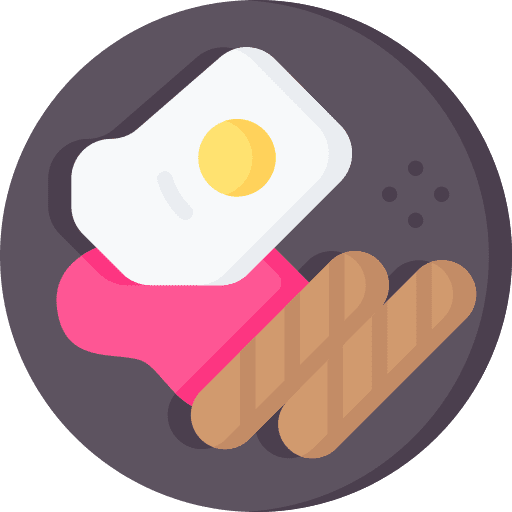 Breakfast dish meal egg and bacon icon Breakfast dish meal egg and bacon icon