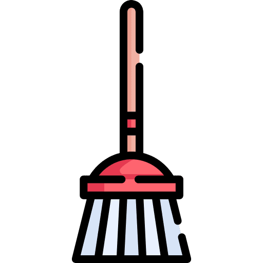 Broom cleaning service furniture and household housekeeping icon