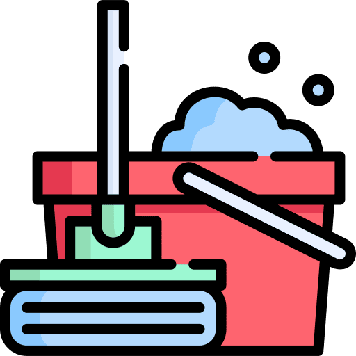 Cleaning tools bucket housekeeping home services icon Cleaning tools bucket housekeeping home services icon
