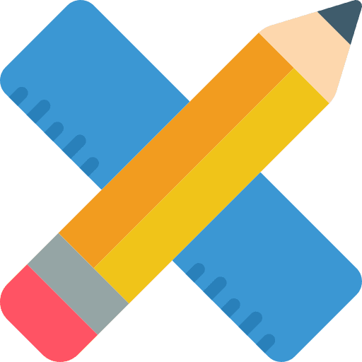 Pencil and ruler ruler designer creative icon