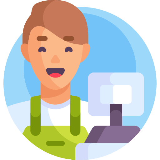 Cashier shopping shop man icon