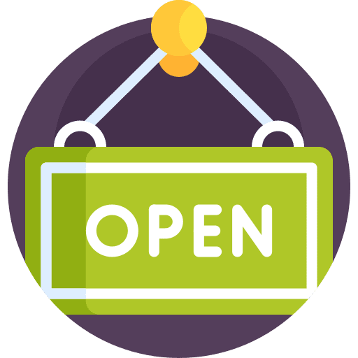 Open open sign signaling icon