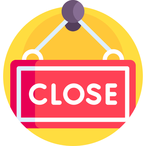 Close shop closed business and finance icon
