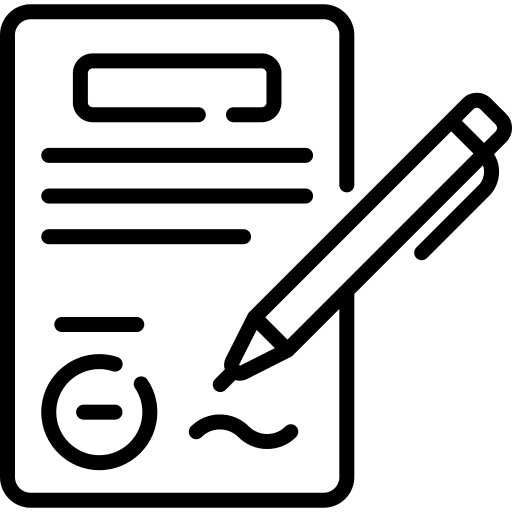 Contract paper files and folders write icon