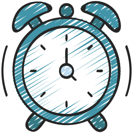 Alarm clock digital clock time and date notification icon