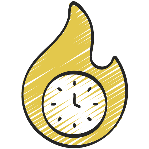 Deadline time management time and date fire icon
