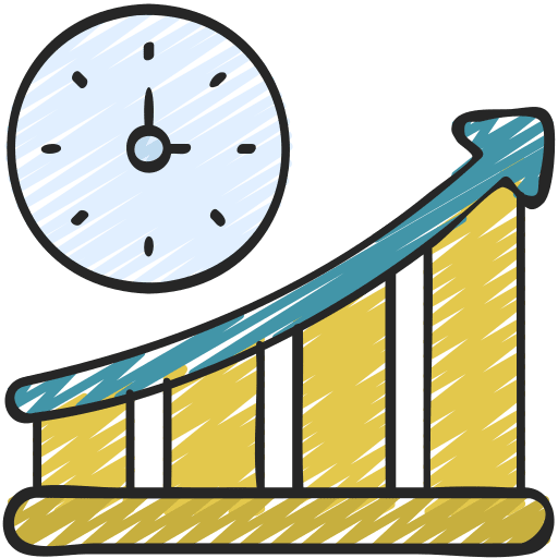 Productivity time and date productivity clock icon