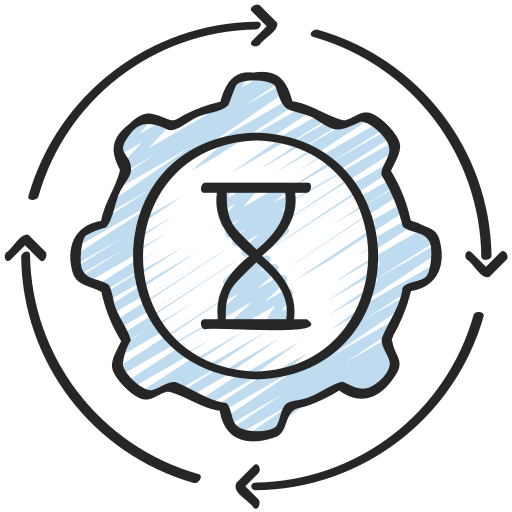 Time management workflow work process time and date icon