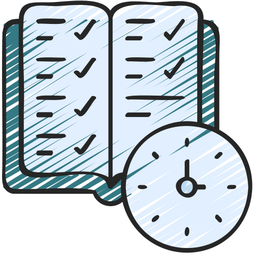 Checklist efficiency time management book icon