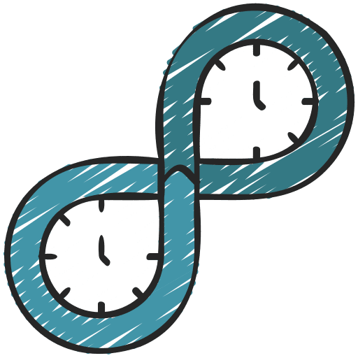 Loop work process time and date in progress icon