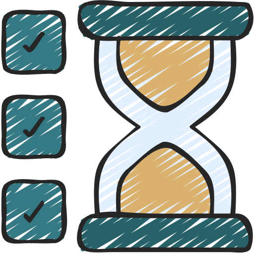 Checklist timer tasks time management icon