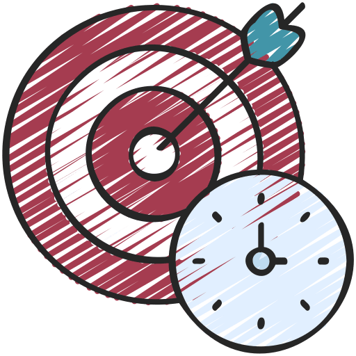 Goals arrow clock objective icon