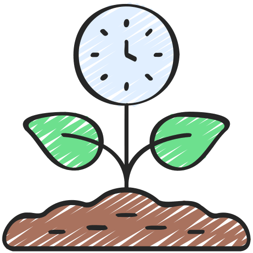Growth farming clock agriculture icon