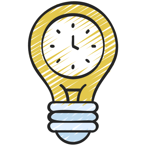 Innovation creative thinking time light bulb icon