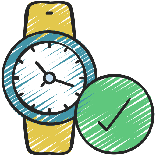 Wrist watch check time real time icon