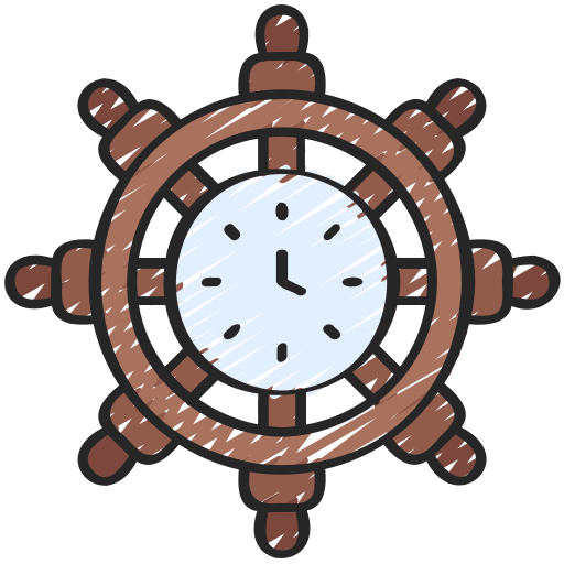 Direction move time and date clock icon