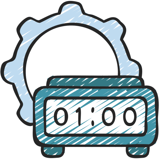 Time management time management digital clock gear icon