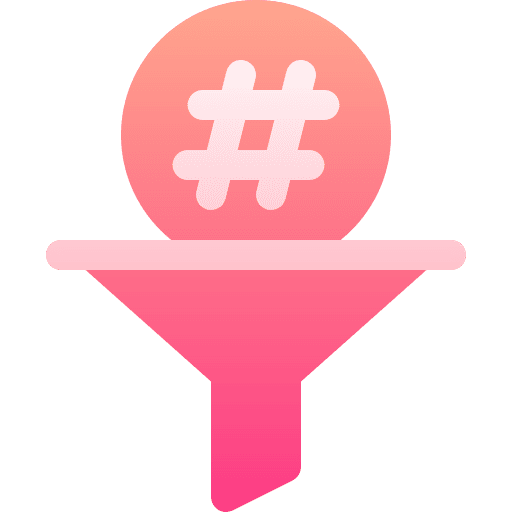 Filter funnel social media hastag icon