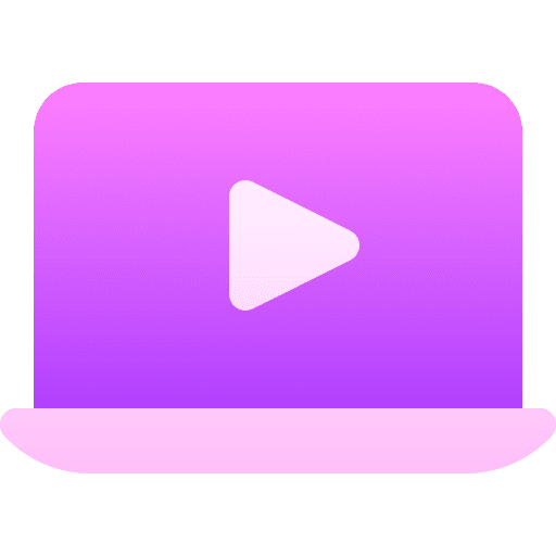 Laptop video player play video movie icon