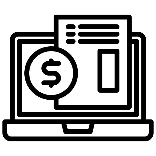Invoice commerce and shopping electronics ticket icon