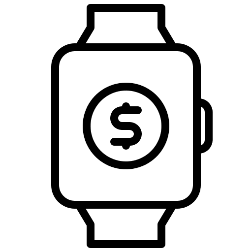 Smartwatch electronics business and finance cash icon