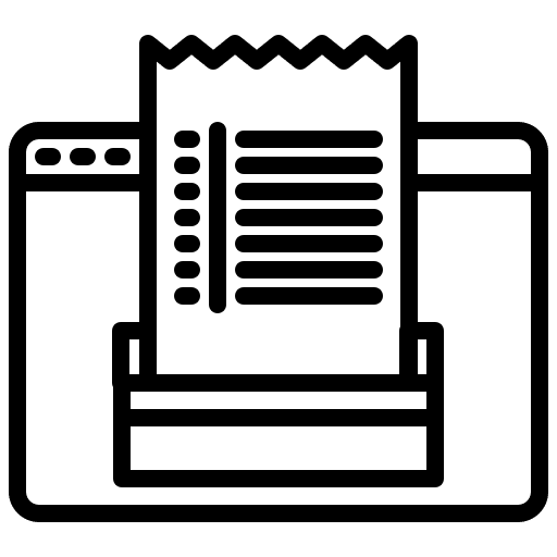 Bill receipt payment online icon
