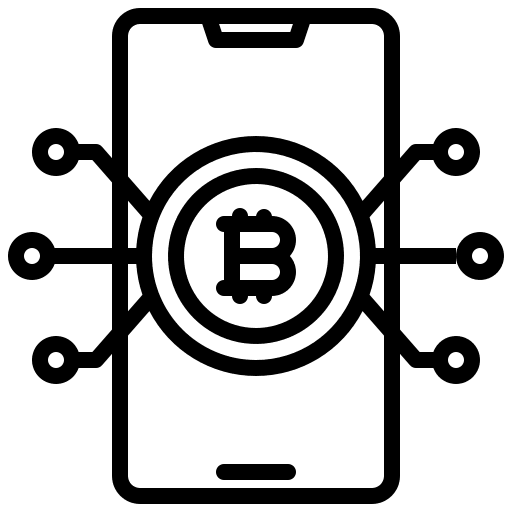 Bitcoin direct cryptocurrency process icon