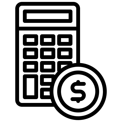 Calculator cost coin business and finance icon