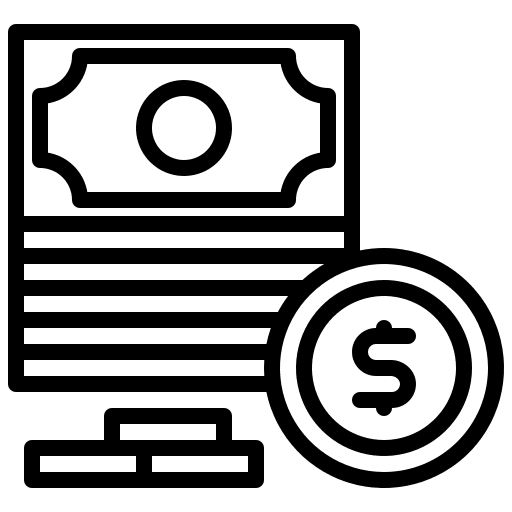 Cash finance business and finance currency icon