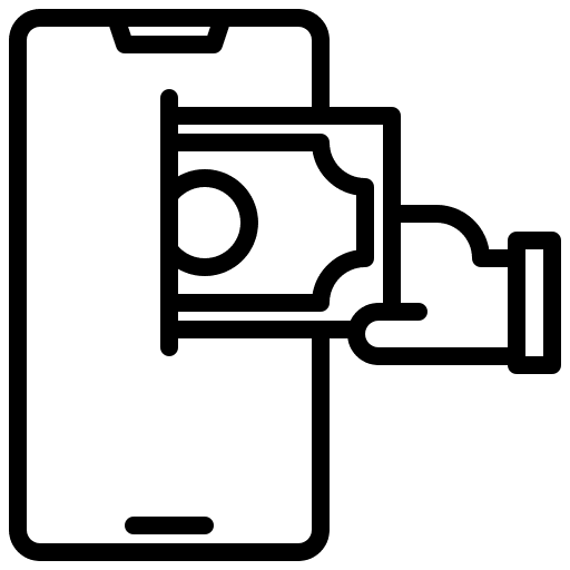 Cash smartphone commerce and shopping cash icon