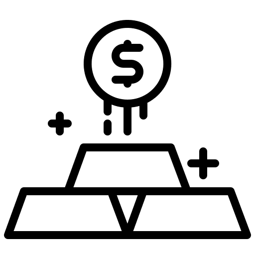 Gold business and finance dollar coin icon