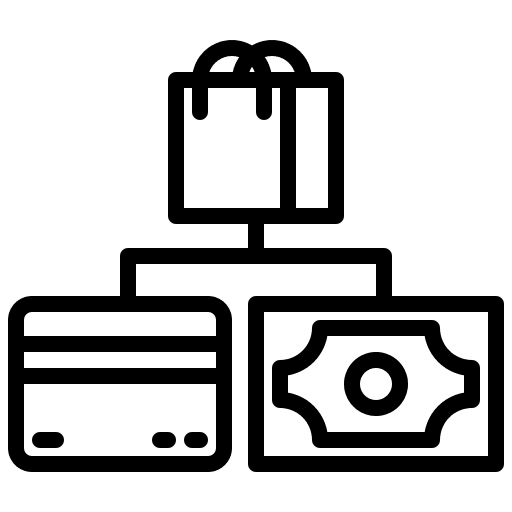 Payment commerce and shopping bills payment icon
