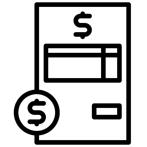 Bill payment paid money icon