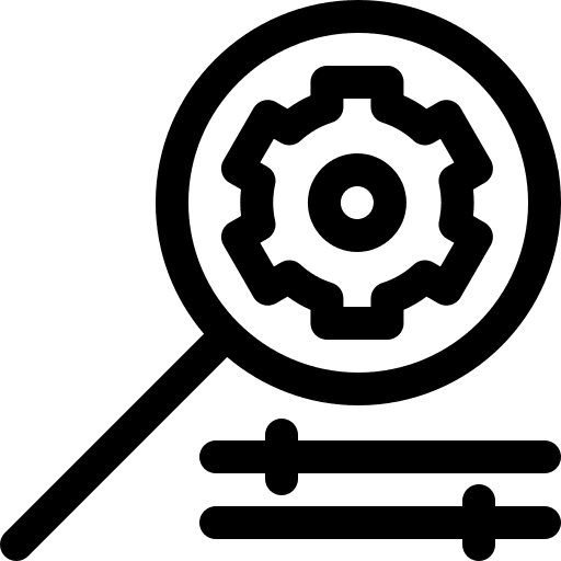 Settings diligence loupe ui icon Settings diligence loupe ui icon