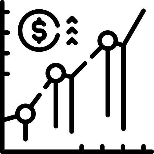 Diagram statistics business and finance growth icon