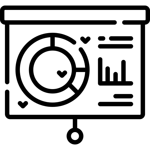 Presentation pie chart board business and finance icon