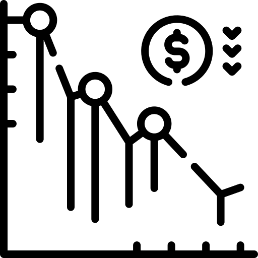 Diagram metric loss business and finance icon Diagram metric loss business and finance icon