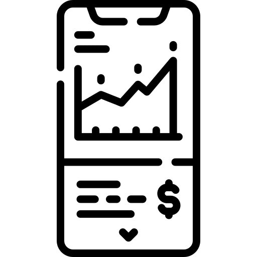 Stock market smartphone business and finance stock market icon Stock market smartphone business and finance stock market icon