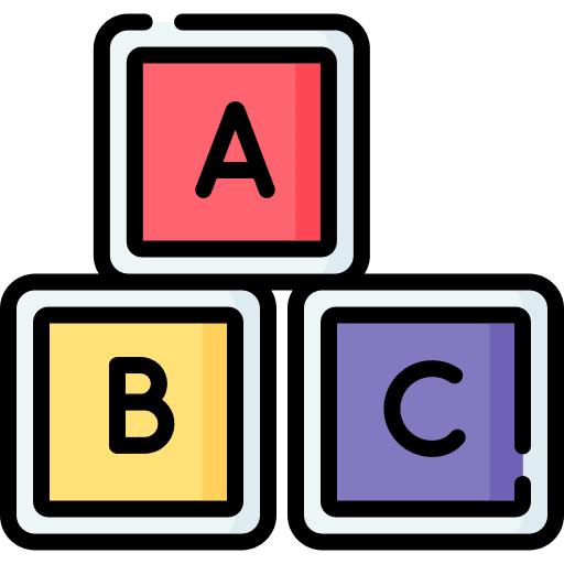 Alphabet child letter abc block icon