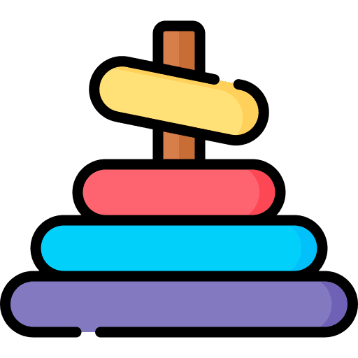 Stacking rings child arrange play icon