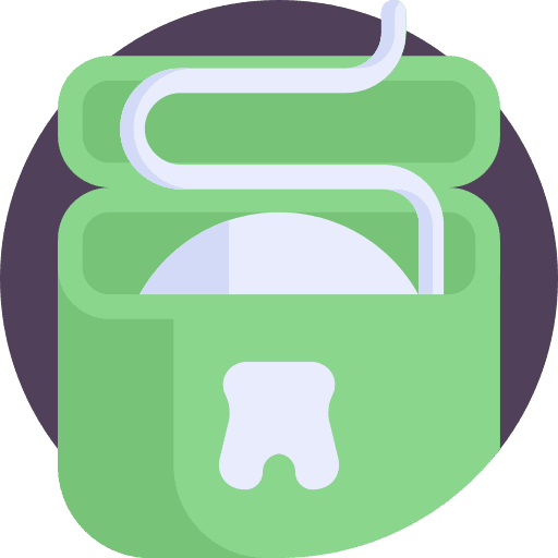 Dental floss dentist teeth dental care icon