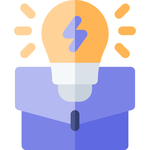 Business idea electronics lightbulb briefcase icon Business idea electronics lightbulb briefcase icon