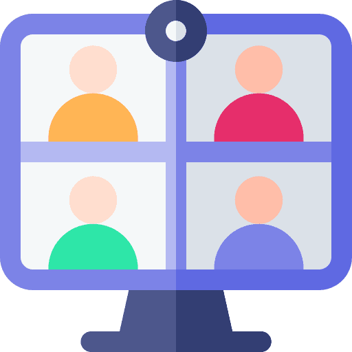 Video conference user call seminar icon Video conference user call seminar icon