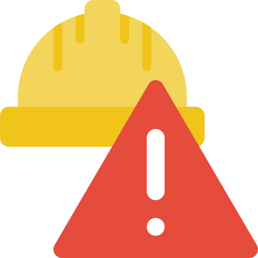 Hard hat warning safe hard hat icon